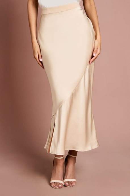 Satin Detail Fitted Skirt - Image 2