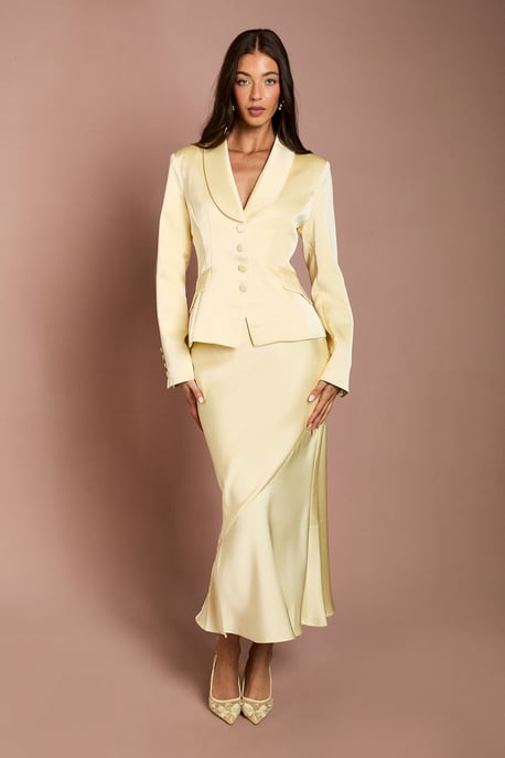 Satin Detail Fitted Skirt - Image 1