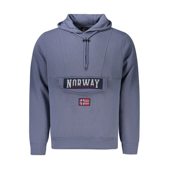 Norway 1963 Blue Cotton Men's Hooded Sweater - Image 1