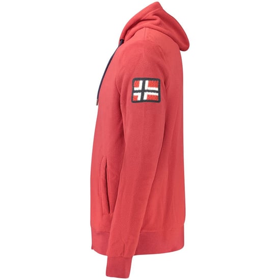 Norge 1963 Röd Polyester Herr Hooded Sweatshirt - Image 3