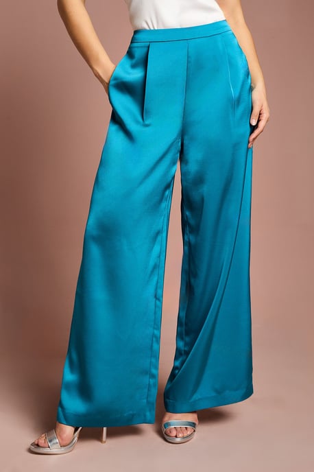 Petite Satin Flare Trouser - Image 4