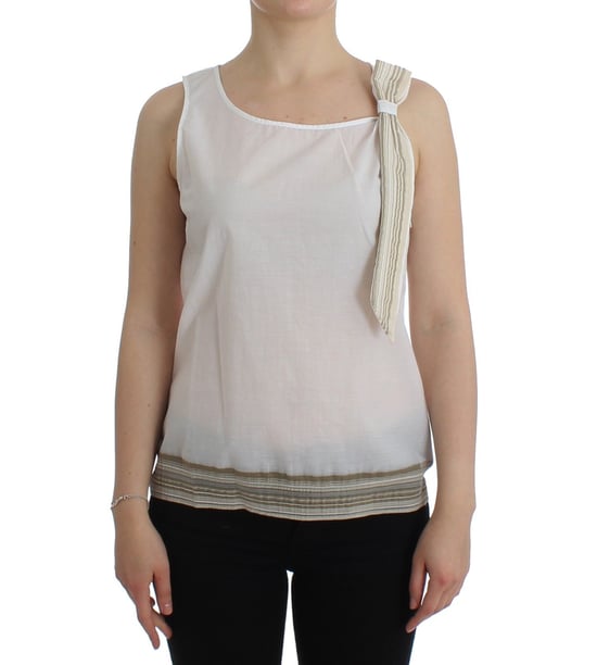 Mouwloze Katoenen Top Met Strikdetail - Image 1