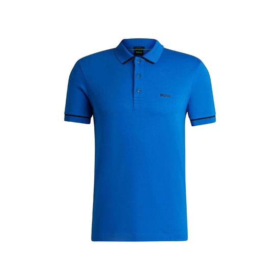 Boss Heren Paule Interlock Slim Poloshirt (Blauw) - Image 1