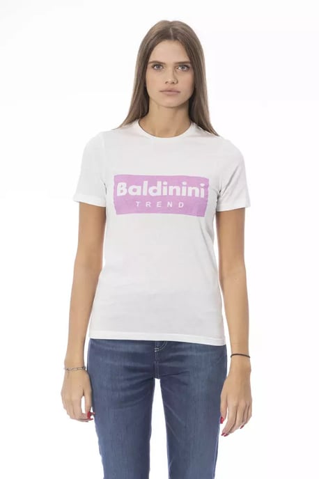 Baldinini Trend White Cotton T-Shirt - Image 1
