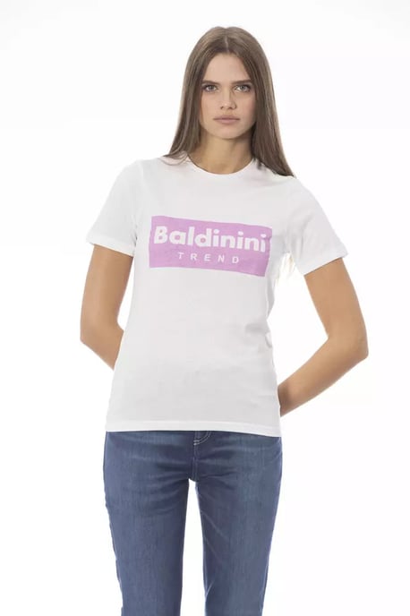Baldinini Trend White Cotton T-Shirt - Image 2