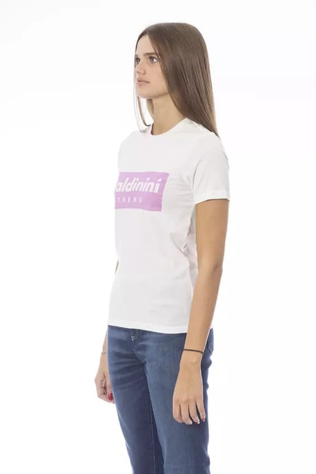 Baldinini Trend White Cotton T-Shirt - Image 3