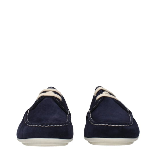Prada Blå Läder Slip-On Loafers - Image 3