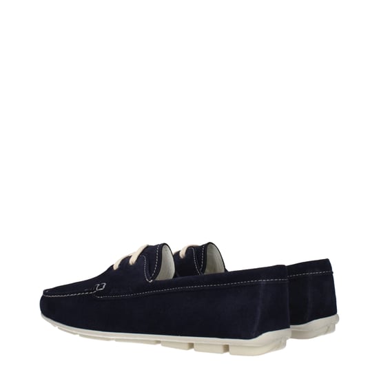 Prada Blå Läder Slip-On Loafers - Image 4