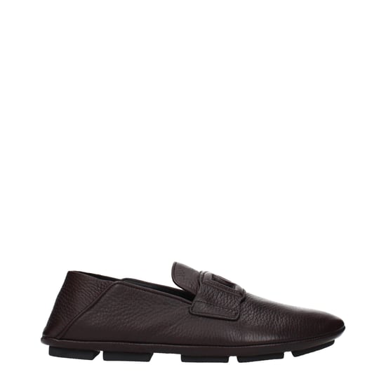 Dolce & Gabbana Brun Läder Slip-On Loafers - Image 1