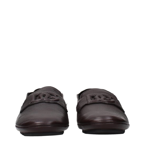 Dolce & Gabbana Brun Läder Slip-On Loafers - Image 3