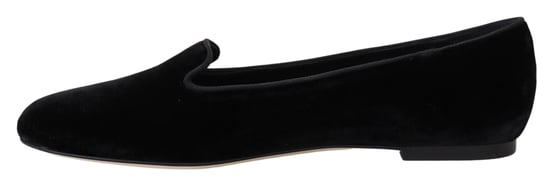 Dolce & Gabbana Black Velvet Slip Ons Loafers Flats Shoes - Image 2