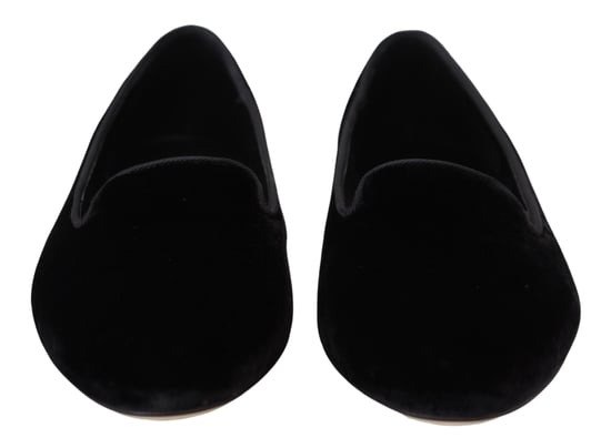 Dolce & Gabbana Black Velvet Slip Ons Loafers Flats Shoes - Image 4