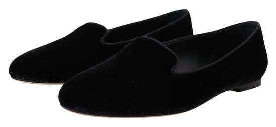 Dolce & Gabbana Black Velvet Slip Ons Loafers Flats Shoes - Image 5