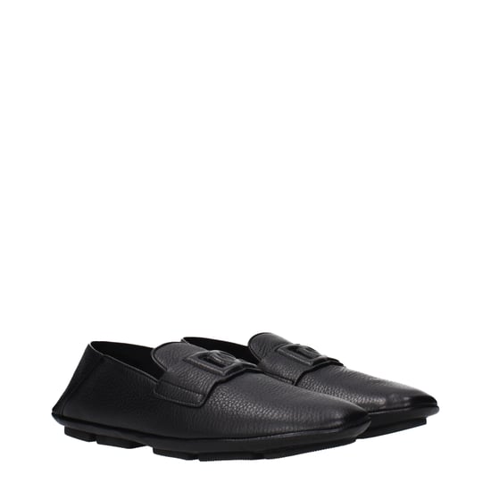 Dolce & Gabbana Zwarte Leren Instapsloffen - Image 2