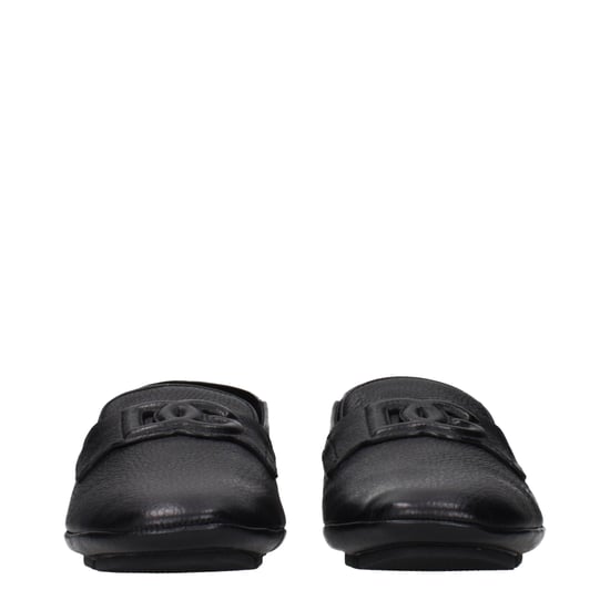 Dolce & Gabbana Zwarte Leren Instapsloffen - Image 3