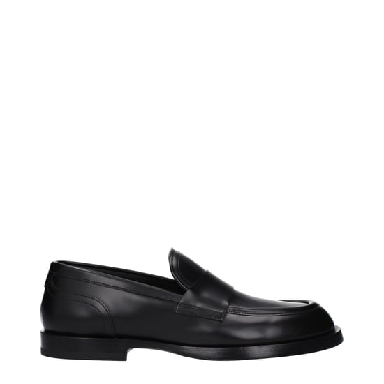 Dolce & Gabbana Svarta Läder Slip-On Tofflor - Image 1