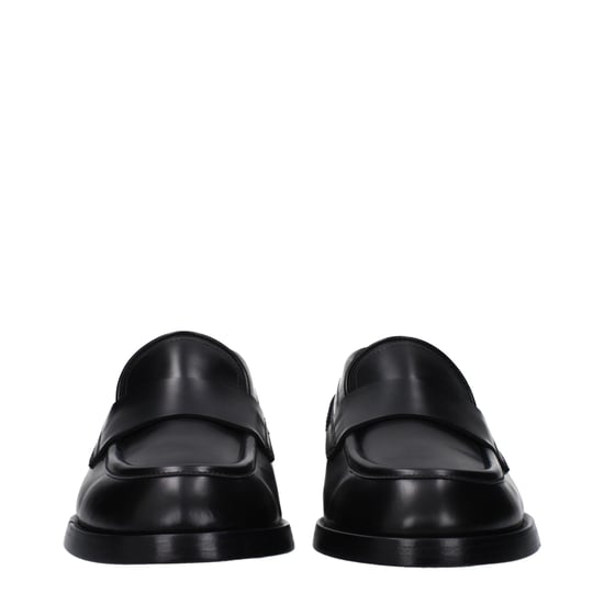 Dolce & Gabbana Svarta Läder Slip-On Tofflor - Image 3