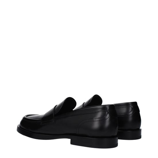 Dolce & Gabbana Svarta Läder Slip-On Tofflor - Image 4
