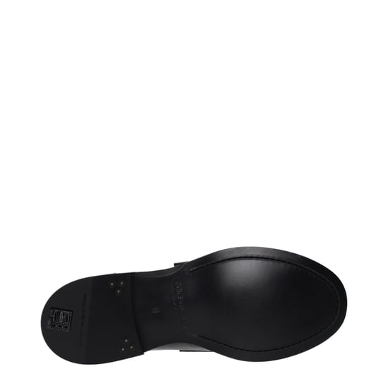 Dolce & Gabbana Svarta Läder Slip-On Tofflor - Image 5