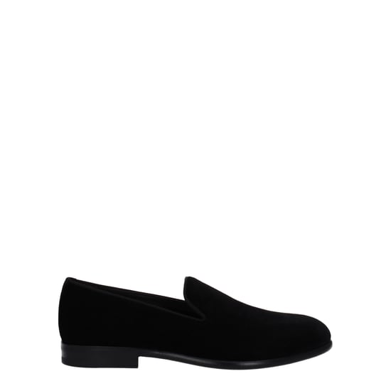 Dolce & Gabbana Svart Sammet Slip-On Loafers - Image 1