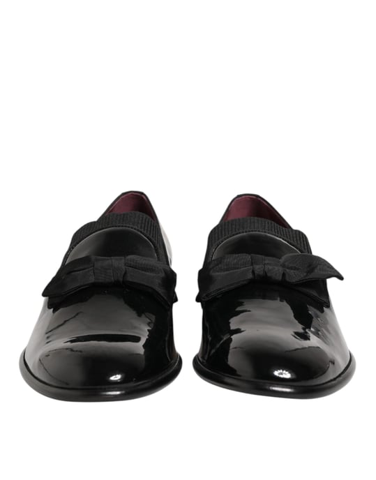 Dolce & Gabbana Svart Läder Slip On Kavaj Herr Loafers Skor - Image 3