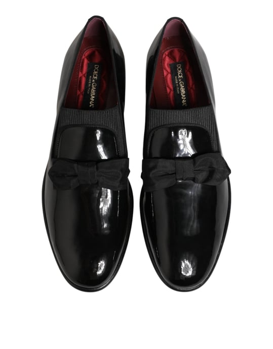 Dolce & Gabbana Svart Läder Slip On Kavaj Herr Loafers Skor - Image 4