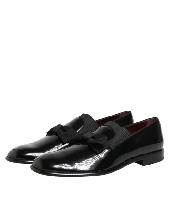 Dolce & Gabbana Svart Läder Slip On Kavaj Herr Loafers Skor - Image 5