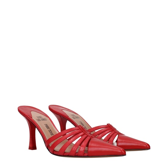Paris Texas Red Leather Stiletto Heel Sandals - Image 2