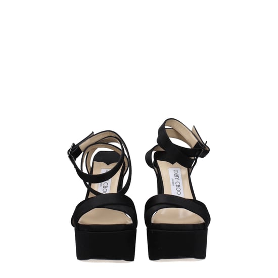 Jimmy Choo Svarta Satin Plattformssandaletter - Image 3