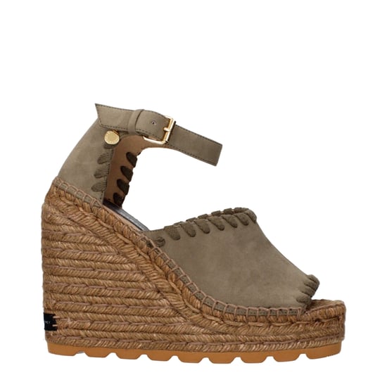 Stella McCartney Groene Leer Wedge Sandalen - Image 1