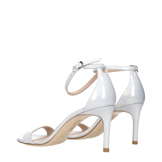 Stuart Weitzman Witte Leren Stiletto Hak Sandalen - Image 4