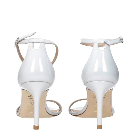 Stuart Weitzman Witte Leren Stiletto Hak Sandalen - Image 5