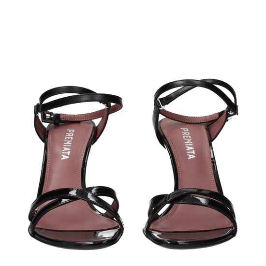 Premiata Zwarte Leren Stiletto Hak Sandalen - Image 3