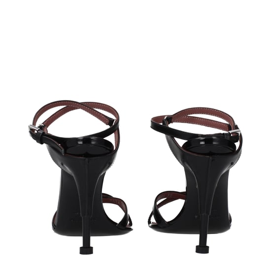Premiata Zwarte Leren Stiletto Hak Sandalen - Image 5
