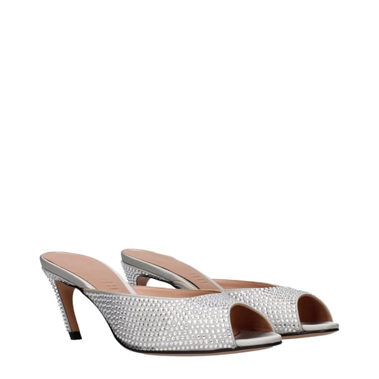 De Attico Grijze Satijnen Stiletto Hakken Sandalen - Image 2
