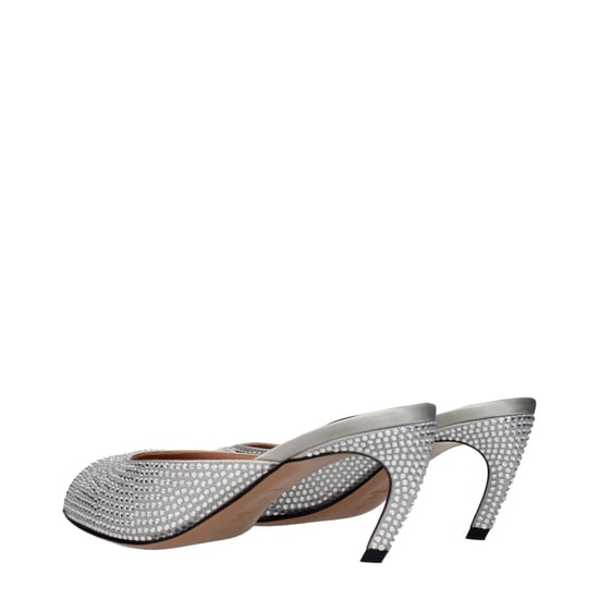 De Attico Grijze Satijnen Stiletto Hakken Sandalen - Image 4