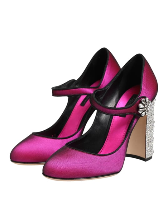 Dolce & Gabbana Roze Strass Mary Janes Hakken Pumps Schoenen - Image 5