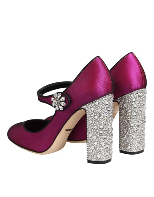 Dolce & Gabbana Roze Strass Mary Janes Hakken Pumps Schoenen - Image 6