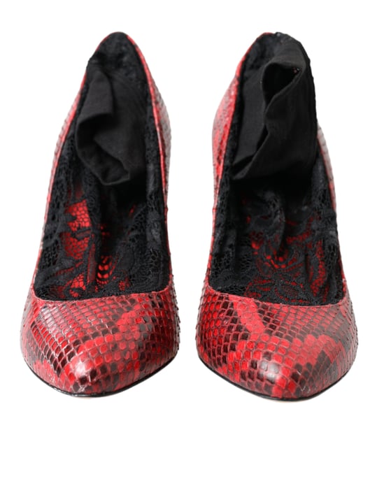 Dolce & Gabbana Rode Ayers Leren Laarzen Sokken Pumps Schoenen - Image 2