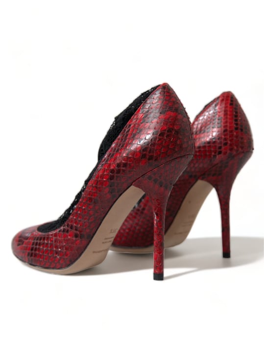 Dolce & Gabbana Rode Ayers Leren Laarzen Sokken Pumps Schoenen - Image 4