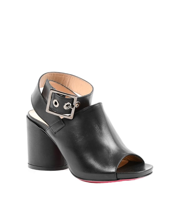 Leather Buckle Sandals Mid Heel Style - Image 2