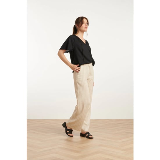 Smashed Lemon 25127 pinstriped linnen trousers | - Image 3