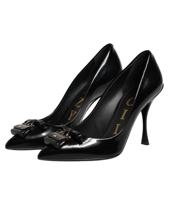 Dolce & Gabbana Zwarte Tas Versierde Hakken Pumps Schoenen - Image 5