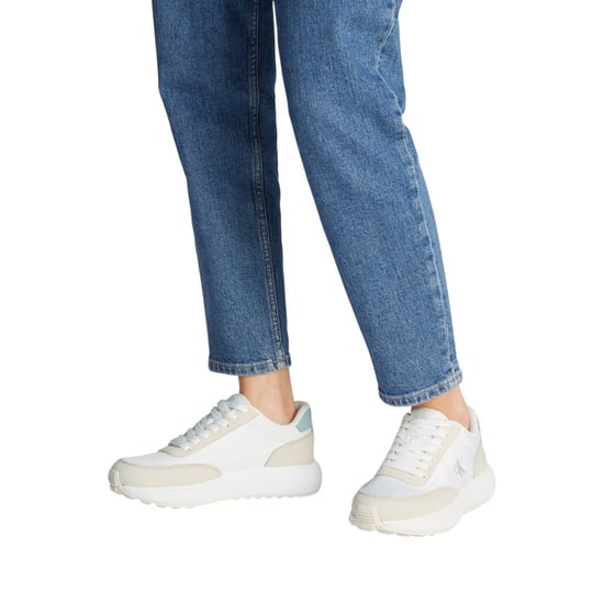 Calvin Klein Jeans Beige Läder Atletiska Sneakers - Image 2