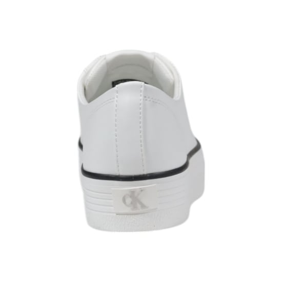 Calvin Klein Jeans Svarta och Vita Läder Plattform Sneakers - Image 4