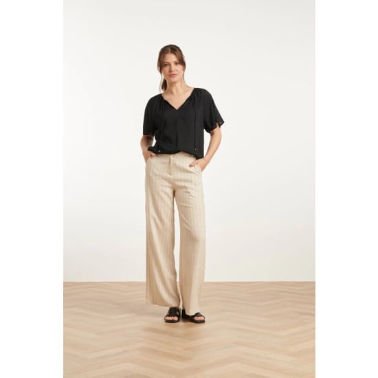 Smashed Lemon 25127 pinstriped linnen trousers | - Image 3