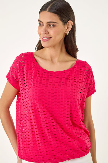 Cut Out Detail Stretch Top - Image 1
