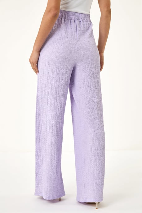 Textured Wide Leg Stretch Trouser - Image 3