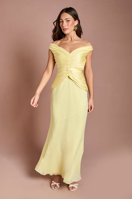 Pleated Bodice Fishtail Maxi Dress - Image 1