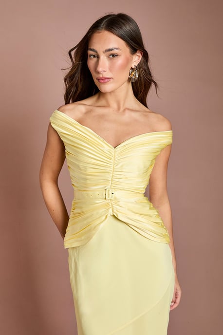 Pleated Bodice Fishtail Maxi Dress - Image 2